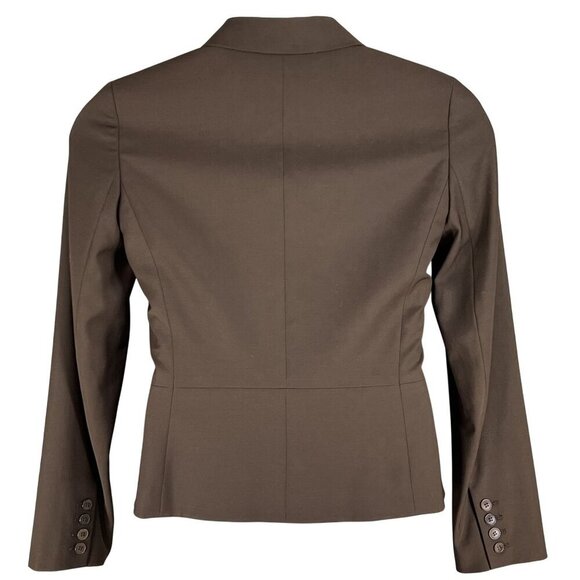 Talbots Womens 6 Chocolate Brown 87% Wool 3 Button Tailored Blazer Career Jacket - Picture 3 of 14